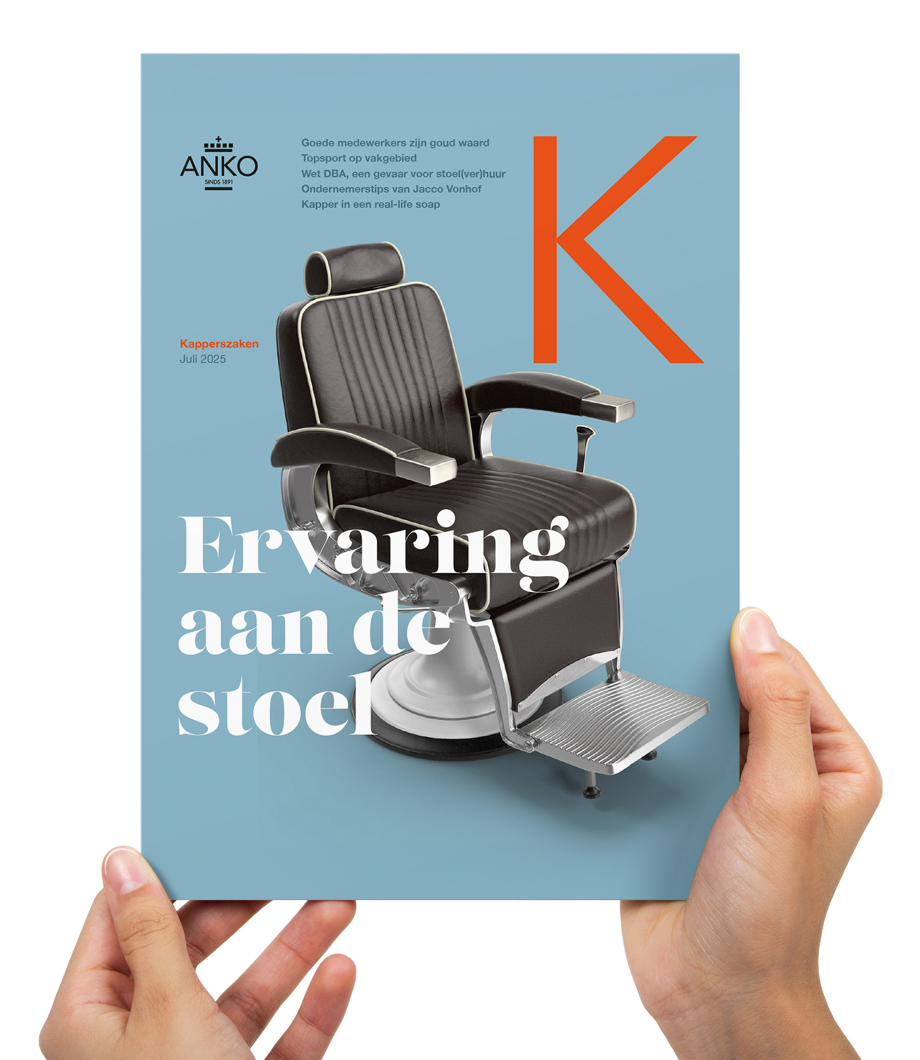 Kapperszaken Magazine in de hand